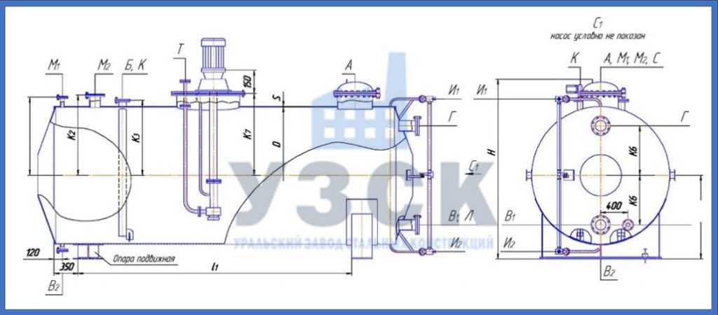 Чертеж емкости ГКК в Великом Новгороде